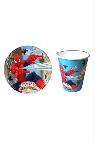 %20SPİDERMAN%20TABAK/BARDAK%20SET%208’Lİ%20