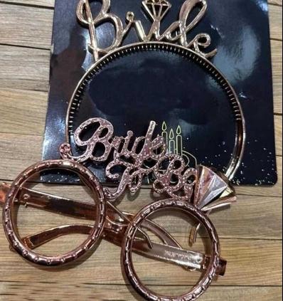 BRİDE TAÇ GÖZLÜK SET ROSE GOLD